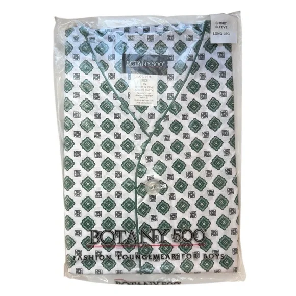 Vintage Botany 500 Boy 2 Piece Pajama Set Size 15/16 NWT Short Sleeve Pants - Picture 1 of 6